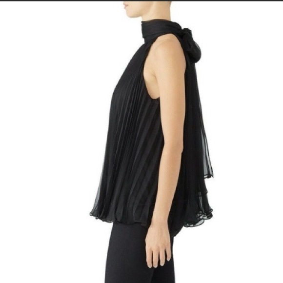 Carmen Marc Valvo Accordion Pleated Blouse Top - Picture 5 of 9